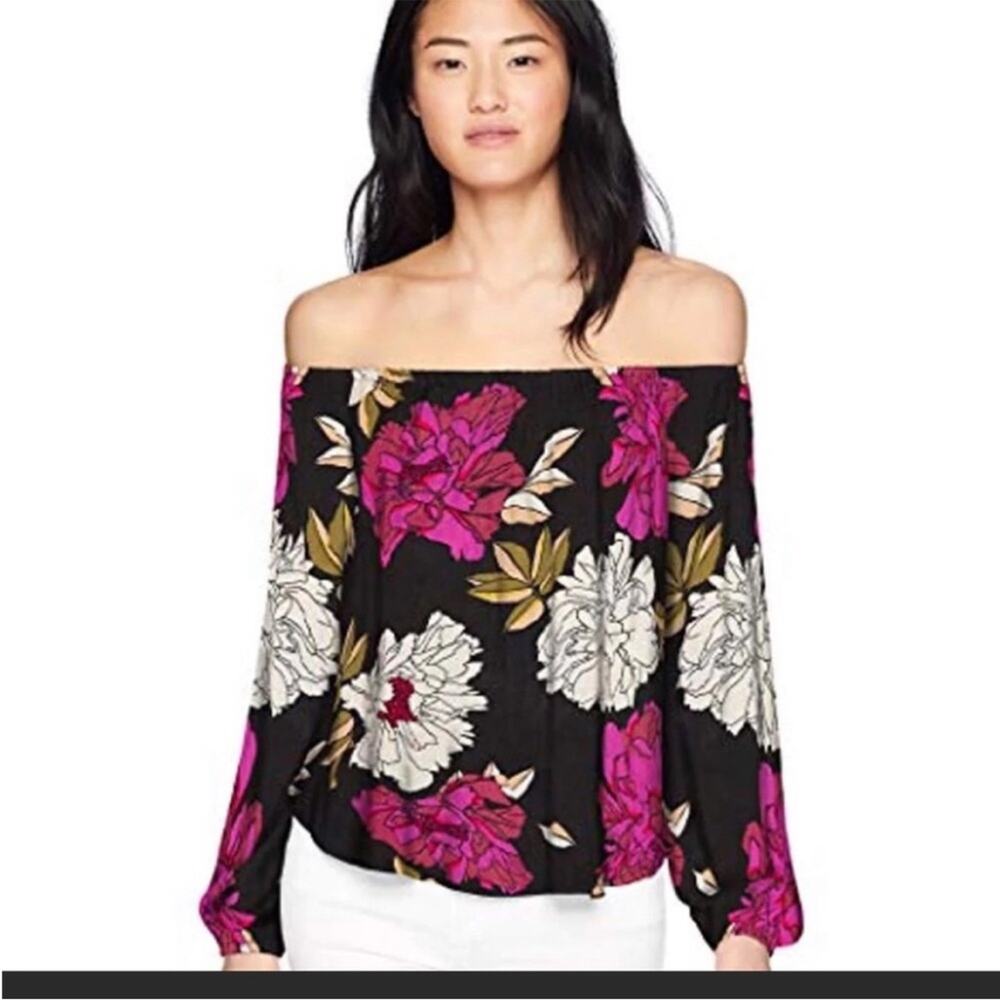 BILLABONG off the shoulders floral top size large